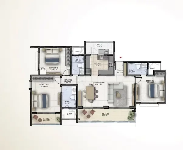 3 BHK Luxe